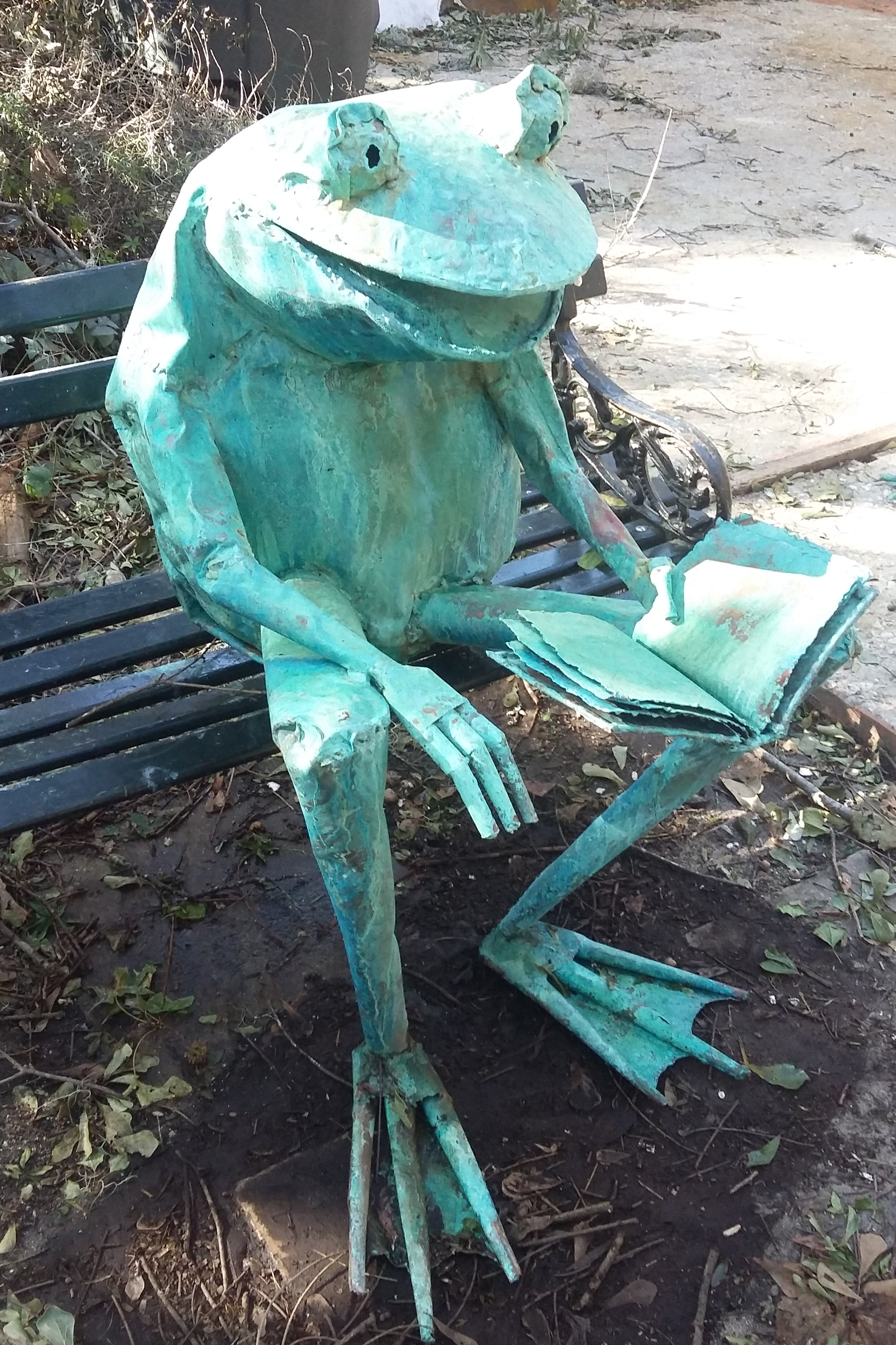 beau-smith-reading-frog-copper-sculpture-2016-3