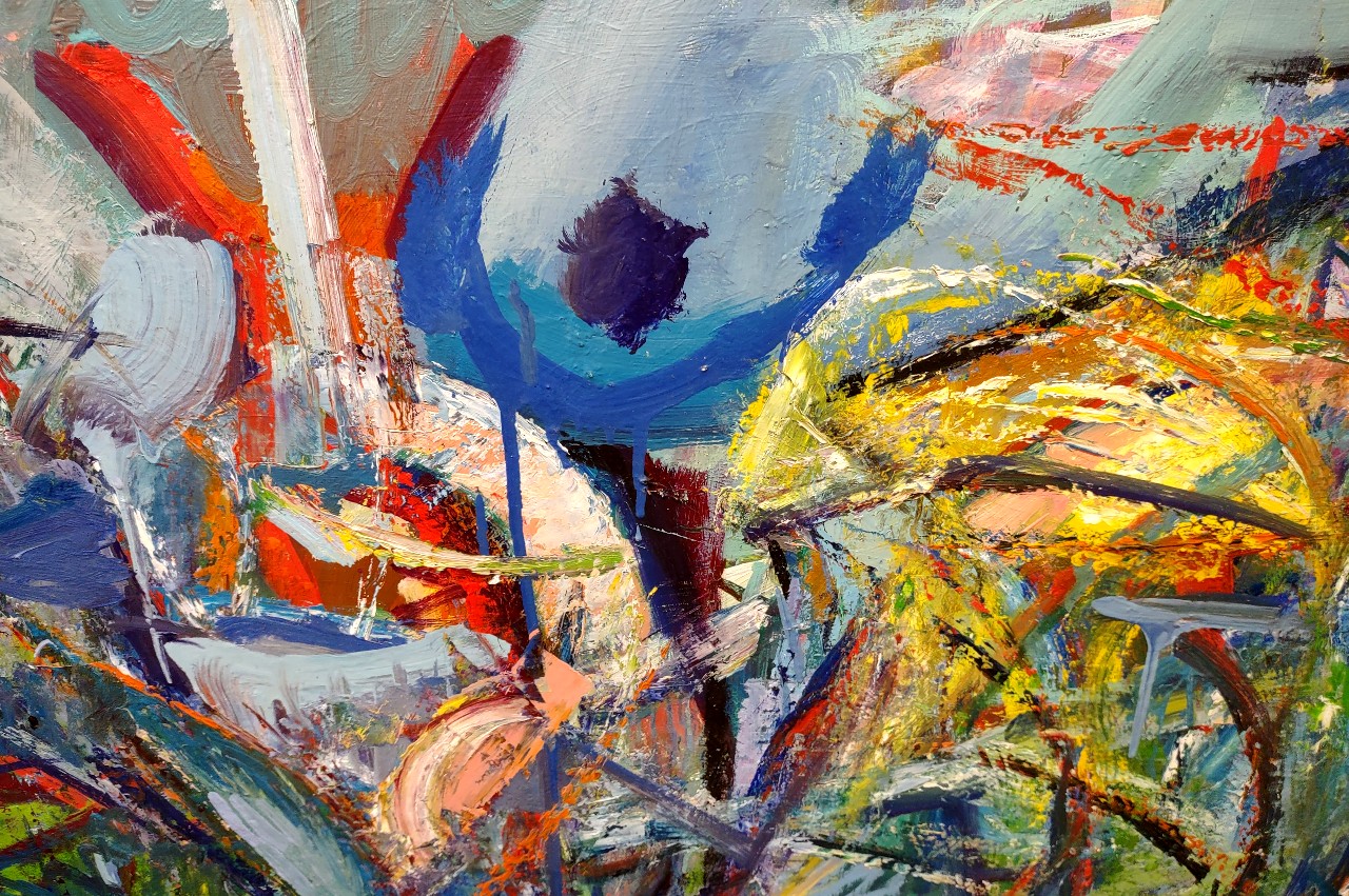 portion of an oil painting by Beau Smith, circa early 2000s